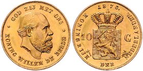 Niederlande Diverse
Willem III. 1849 - 1890 10 Gulden 1875 6,72g. KM 105 vz/stgl