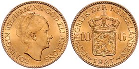 Niederlande Diverse
Wilhelmina 1890 - 1948 10 Gulden 1927 6,75g. KM 162 stgl