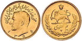 Persien Muhamat Reza Pahlavi Shah 1941 - 1979
 1/2 Pahlevi 1355 / 1976 4,07g. KM 1199 stgl