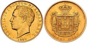 Portugal Republik
 10000 Reis 1880 17,70g. Friedb. 152 vz