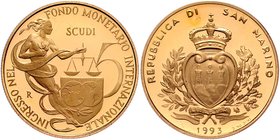San Marino Republik
 5 Scudi 1993 Fondo Monetarro . 16,95g. KM 305 PP