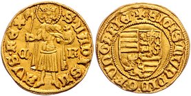 Ungarn Sigismund von Luxemburg 1387 - 1437
 Goldgulden o. J. Kaschau. 3,53g. Huszar 573, Unger 446/ß , Pohl D2-16. ss