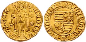 Ungarn Sigismund von Luxemburg 1387 - 1437
 Goldgulden o. J. Kaschau. 3,50g. Friedberg 9, Pohl D1-6, Lengyel 17/11A ss