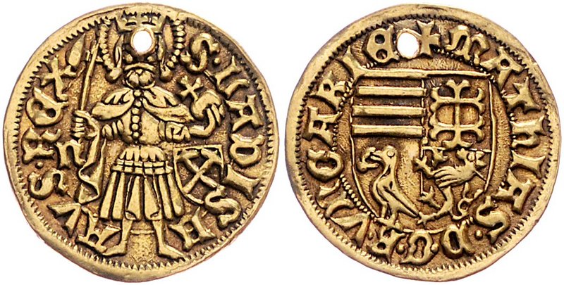 Ungarn Matthias I. Corvinus 1458-1490
 Goldgulden ohne Jahr Nagybanya. 3,52g, g...