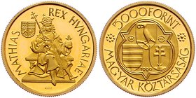 Ungarn
 5000 Forint 1990 Matthias König von Ungarn. 7,03g. KM 681 PP