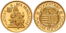 Ungarn
 5000 Forint 1990 500. Todestag von König Matthias. 6,97g. Fr. 627 PP