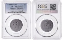 USA
 1 Cent 1793 KM 11 PCGS Damage-P/FR Details