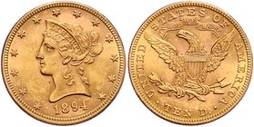 USA
 10 Dollar 1894 16,78g. Fr. 158 vz