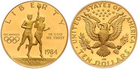 USA
 10 Dollar 1984 Olympiade. 16,78g. KM 211 vz