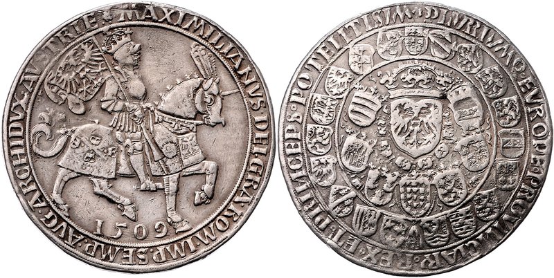 Maximilian I. 1493 - 1519
 2 Taler o.J auf die Annahme des Kaisertitels. Stempe...
