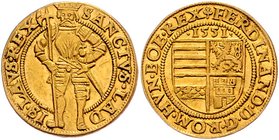 Ferdinand I. 1521 - 1564
 Dukat 1551 Wien. 3,40g. Friedb. 36, Markl 18 ss