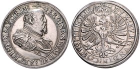 Erzherzog Ferdinand 1564 - 1595
 Doppeltaler / 2 Taler o. J. Hall. 57,41g, Zainende bei 12 Uhr. M./T. 319 f.vz/vz
