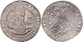 Maximilian II. 1564 - 1576
 Guldentaler (60 Kreuzer) 1566 Kuttenberg. 24,77g. Dav. 44, Dietiker 213, Halacka 190, Voglh. 74. ss/ss+