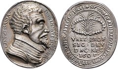 Rudolph II. 1576 - 1612
 Ag - Medaille 1603 Ovale Medaille, Georg Basta (1602 – 1605), Siebenbürgens Statthalter und kaiserlichen General, Dm 40,5x35...
