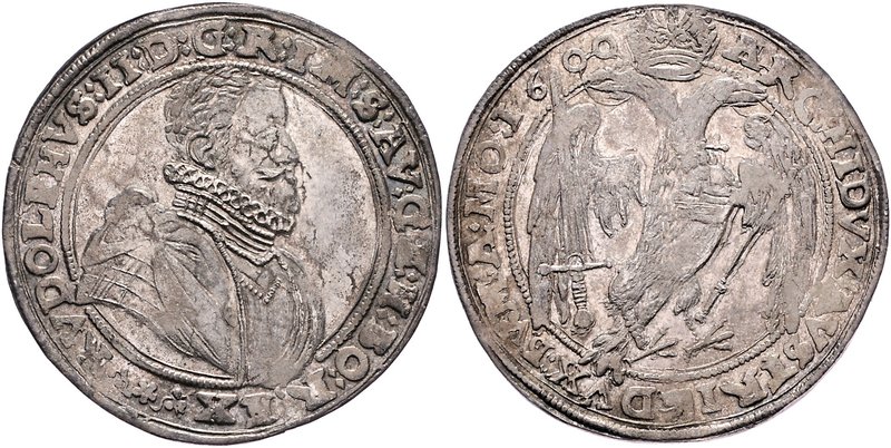 Rudolph II. 1576 - 1612
 Taler 1600 Budweis. ???, min. Schrötlingsfehler im Ave...