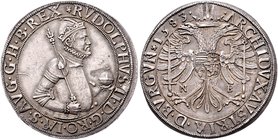 Rudolph II. 1576 - 1612
 Taler 1583 NB Nagybanya. 29,22g. MzA. Seite. 69, Husz. 1035 vz/stgl