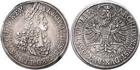 Leopold I. 1657 - 1705
 Doppeltaler / 2 Taler o. J. Hall. 57,41g. Her. 573, M./T. 761 vz