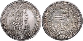 Leopold I. 1657 - 1705
 Taler 1696 IAK Hall. 28,58g. Her. 644 f.stgl