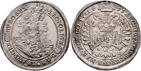 Leopold I. 1657 - 1705
 Taler 1691 KB Kremnitz. 28,41g. Her. 734 f.stgl/stgl