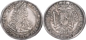 Leopold I. 1657 - 1705
 Taler 1702 NB Nagybanya. 28,55g. Her. 768, Huszar 1390 ss+/vz