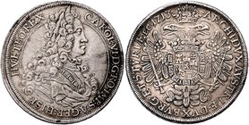 Karl VI. 1711 - 1740
 Taler 1713 Graz. 28,18g, Prägeschwäche. Her. 318 ss/vz