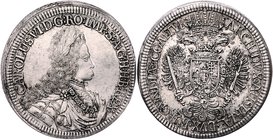 Karl VI. 1711 - 1740
 Doppeltaler / 2 Taler o. J. Hall. 57,72g, Zainende. Her. 484 f.vz/vz