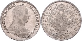 Maria Theresia 1740 - 1780
 Taler 1773 IC-SK Wien. 27,57g, win. Kratzer im Avers. Her. 429, Eyp. 190 vz