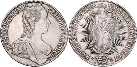 Maria Theresia 1740 - 1780
 Taler 1763 KB Kremnitz. 27,87g. Her. 590, Eyp. 261 ss