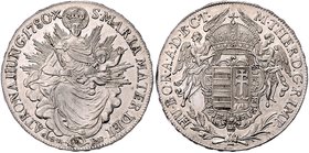 Maria Theresia 1740 - 1780
 1/2 Madonnentaler 1780 B / SK - PD Kremnitz. 13,97g. Her. 743 stgl.