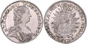Maria Theresia 1740 - 1780
 XVII Kreuzer 1762 KB Kremnitz. 6,08g. Her. 1073, Eyp. 272 vz/stgl