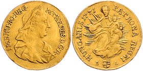 Maria Theresia 1740 - 1780
 Dukat 1771 BL Nagybanya. 3,45g, gewellt. Her. 284, Eyp. 303 ss