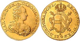 Maria Theresia 1740 - 1780
 2 Souverain d´or 1749 Antwerpen. 11,10g. Her. 330 f.stgl.