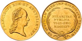 Franz I. 1806 - 1835
 1 1/4 Dukat 1804 Annahme des österreichischen Kaisertitels in Wien. Wien. 4,34g. Horsky 3379 vz