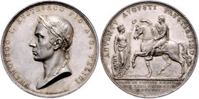Franz I. 1806 - 1835
 Ag - Medaille 1815 auf seine Ankunft in Mailand. Belorbeertes Brustbild nach links / Stadtgöttin mit Schild und Mauerkrone empf...