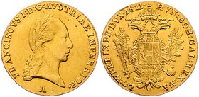 Franz I. 1806 - 1835
 Dukat 1811 A Wien. 3,49g. Fr. 36 vz