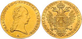 Franz I. 1806 - 1835
 Dukat 1822 A Wien. 3,50g. Fr. 72 f.stgl