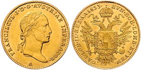 Franz I. 1806 - 1835
 Dukat 1833 A Wien. 3,50g. Fr. 110 stgl