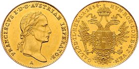 Franz I. 1806 - 1835
 Dukat 1834 A Wien. 3,49g. Fr. 113 f.stgl