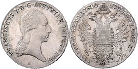 Franz I. 1806 - 1835
 Taler 1820 A Wien. 28,12g. Fr. 150 stgl