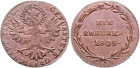 Franz I. 1806 - 1835
 Kreuzer 1809 Hall. 4,20g. Fr. 555 stgl