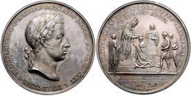 Ferdinand I. 1835 - 1848
 Ag - Medaille 1838 auf die Krönung zum König der Lombardei und Venetiens am 6.9.1838 in Mailand, von Luigi Manfredini, Dm 5...