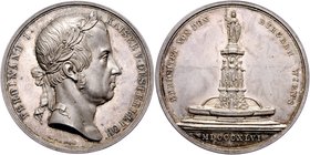 Ferdinand I. 1835 - 1848
 Ag - Medaille 1846 a.d. Errichtung des Schwanthaler Brunnen auf der Freyung in Wien. Wien. 56,69g. Slg. Mont. 2624 vz/stgl.