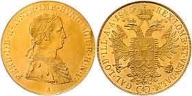 Ferdinand I. 1835 - 1848
 4 Dukat 1846 A Wien. 13,96g, min. Kratzer im Avers. Fr. 702 vz