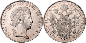 Ferdinand I. 1835 - 1848
 1 Scudo 1837 V Venedig. 25,91g, feiner Prägeglanz. Fr. 1008 vz