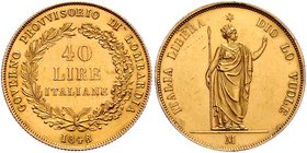 Ferdinand I. 1835 - 1848
 40 Lire 1848 M Mailand. 12,91g, min. Rf. Fr. 1088 vz