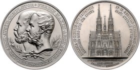 Franz Joseph I. 1848 - 1916
 Neusilber Medaille 1879 von Karl Radnitzky, auf die Vollendung der Votivkirche, Stempel von Radnitzky. Büsten Erzherzog ...