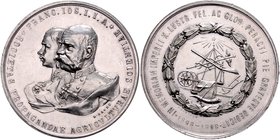 Franz Joseph I. 1848 - 1916
 Ag - Medaille 1898 Gewinnmedaille der Wohltätigkeitslotterie veranstaltet vom Klub zur Verbreitung landwirtschaftlicher ...