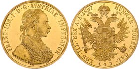 Franz Joseph I. 1848 - 1916
 4 Dukat 1897 Wien. 13,96g. Fr. 1146 EA/f.stgl.