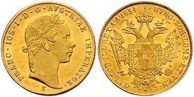 Franz Joseph I. 1848 - 1916
 Dukat 1854 E Karlsburg. 3,49g. Fr. 1171 vz/stgl