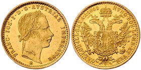 Franz Joseph I. 1848 - 1916
 Dukat 1862 B Kremnitz. 3,49g. Fr. 1204 f.vz/vz